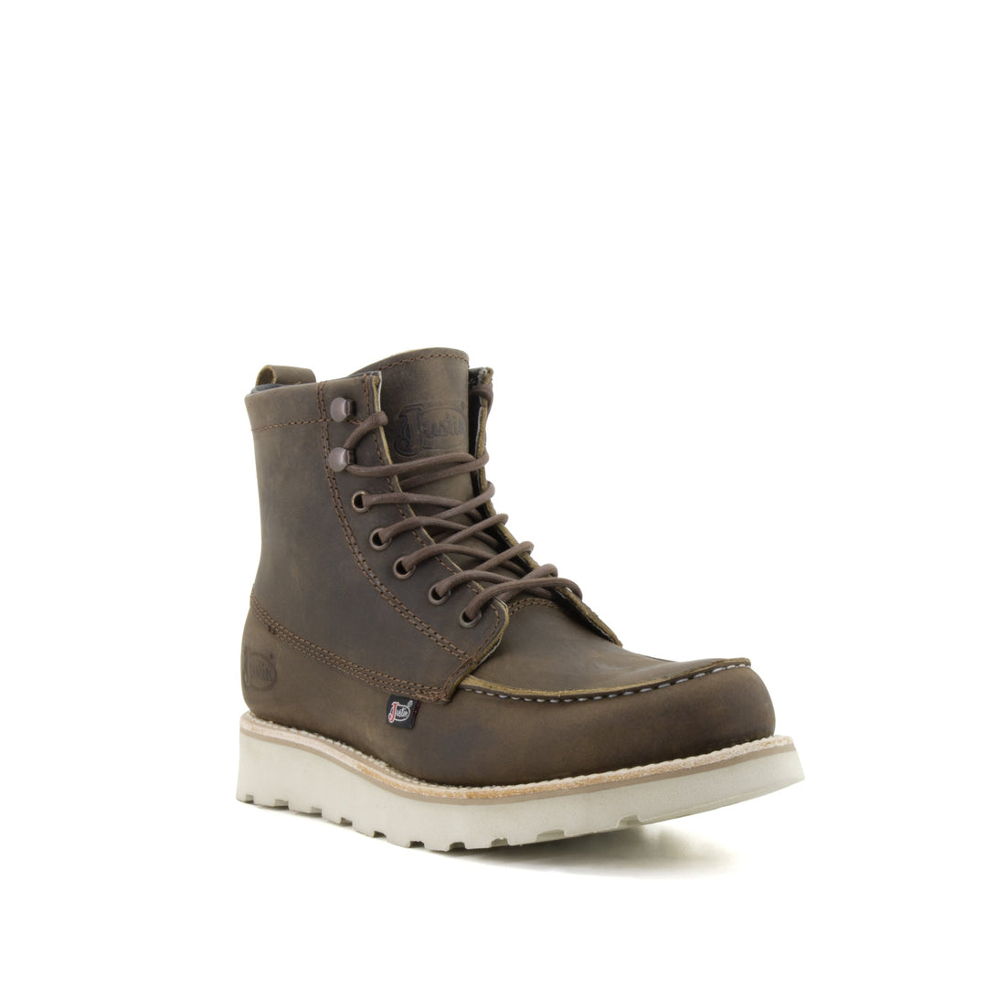 BOTA HOMBRE MOC TOE WORKMAN UMBER Justin Boots México