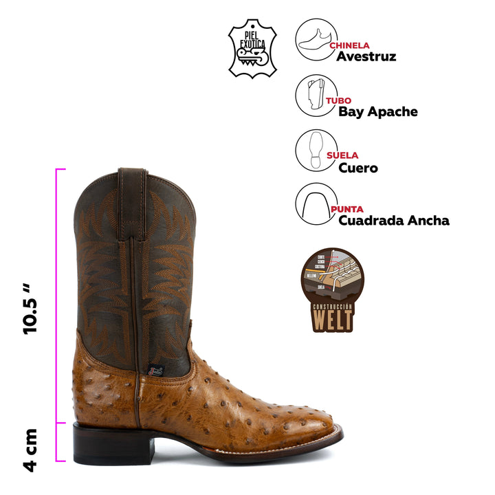BOTAS VAQUERAS WEST ANGUS OSTRICH Justin Boots México