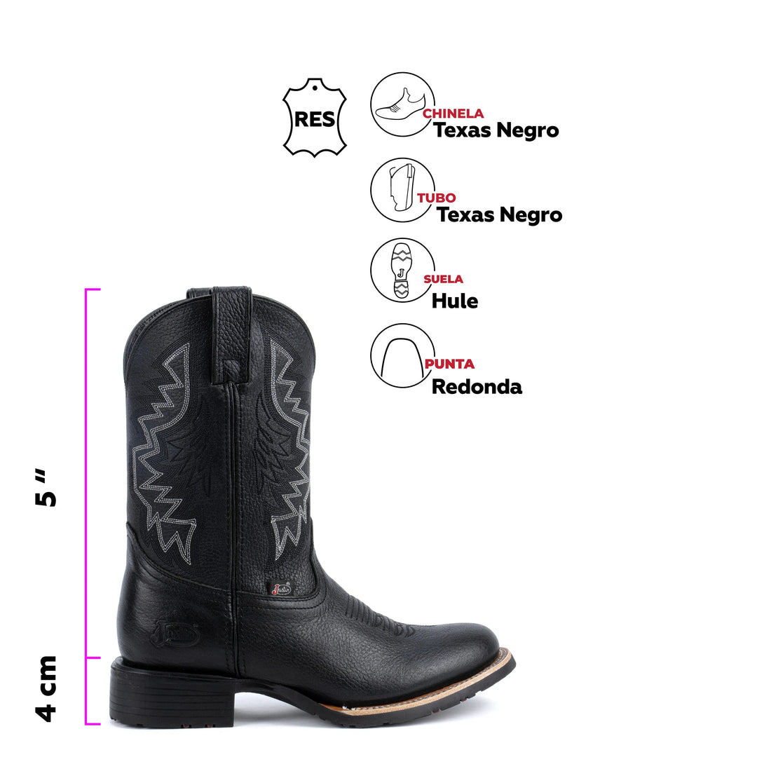 BOTAS VAQUERAS TEMPLE BLACK MARSHALL Justin Boots México