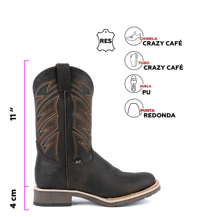 BOTAS VAQUERAS HUNTER BROWN TEKNO Justin Boots México