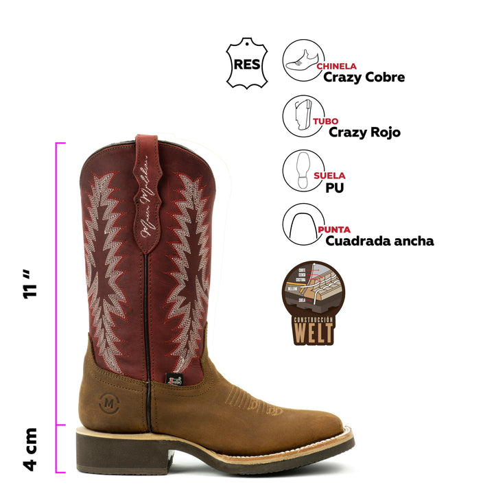 Botas Vaqueras Punta Bulldog para Mujer Justin Boots México